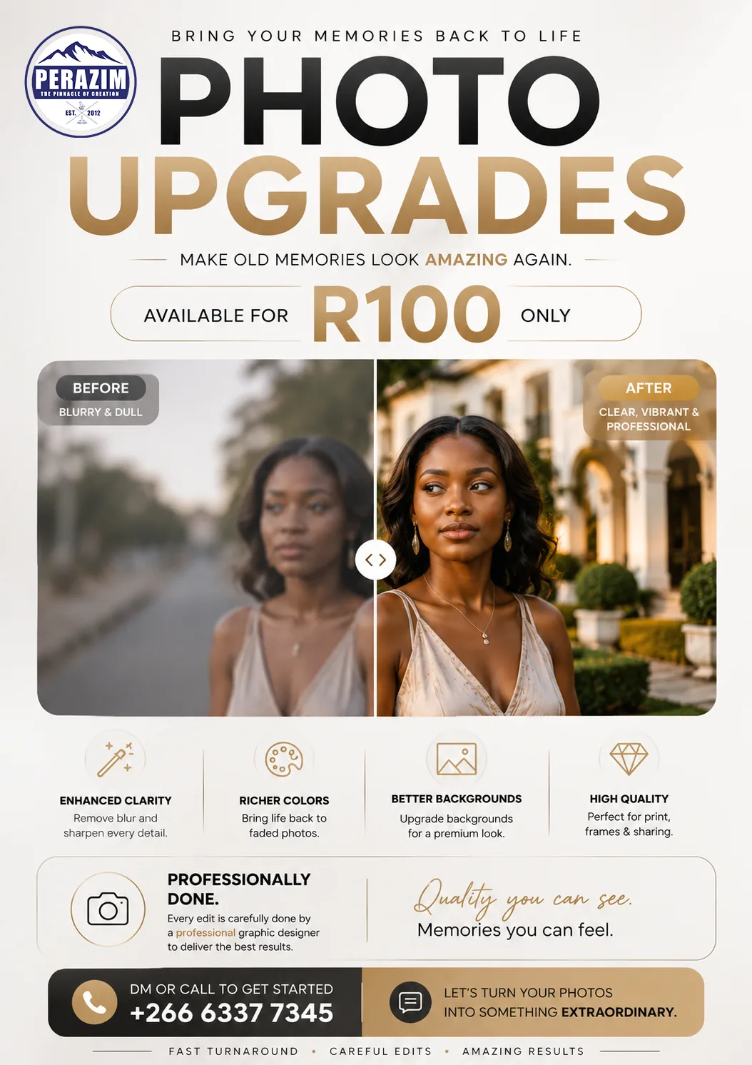 Perazim creative training and photo enhancement